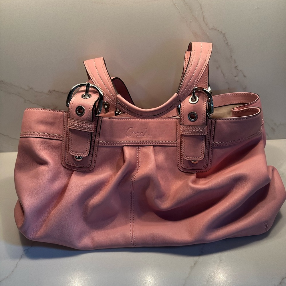 Coach Pink Leather Large Bag